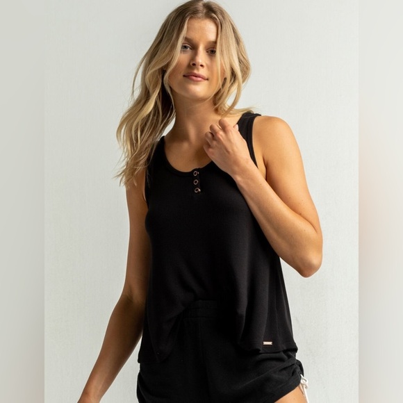 Volcom Lived In Lounge Thermal Womens Tank Black size small - Picture 1 of 10